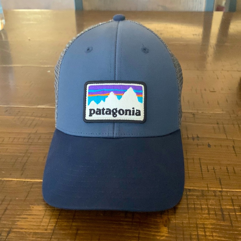 Patagonia Trucker Hat blue grey NWOT